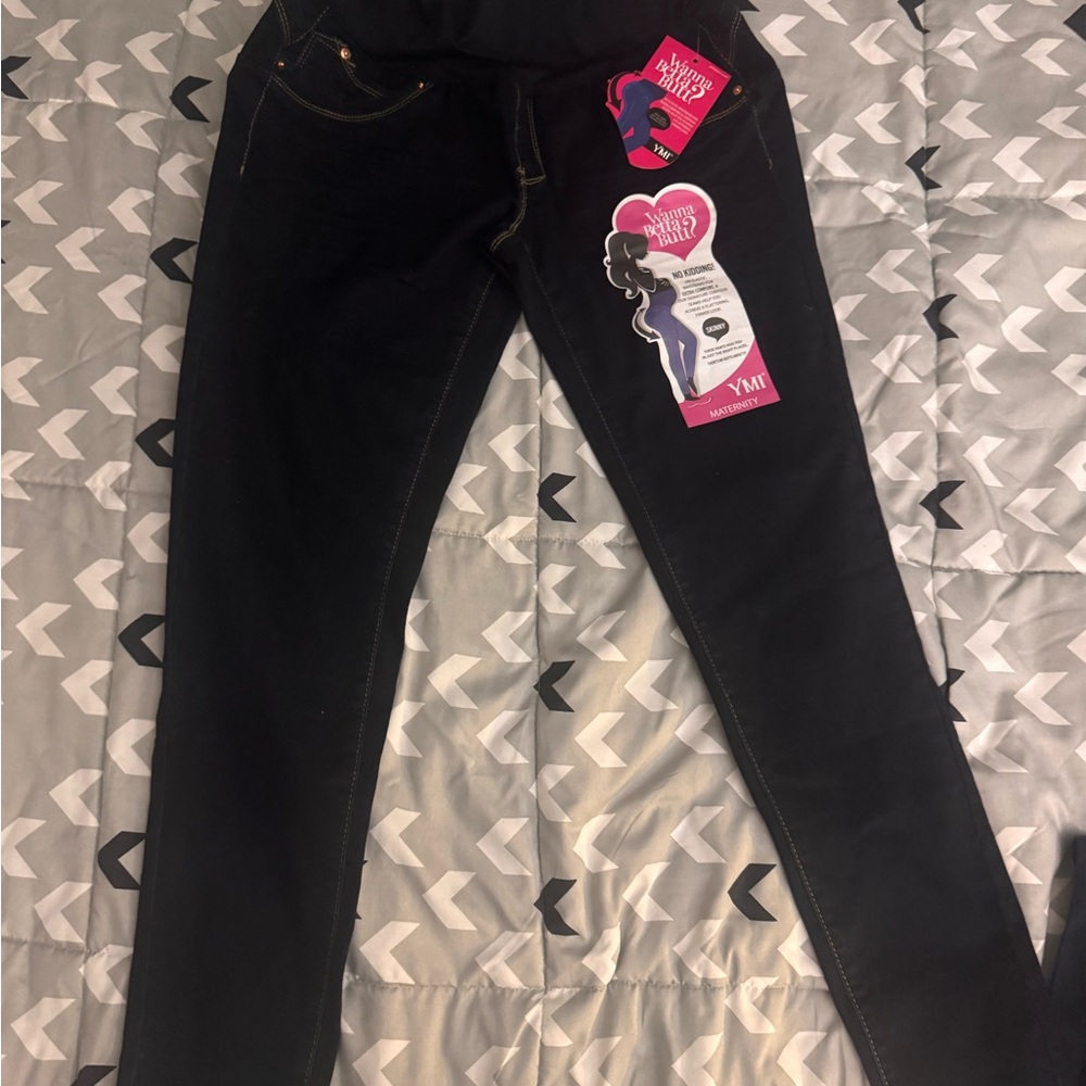 YMI Dark Blue Maternity Skinny Jeans